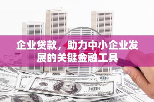 南芬企业贷款，助力中小企业发展的关键金融工具