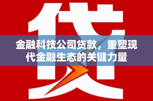 南芬金融科技公司贷款，重塑现代金融生态的关键力量
