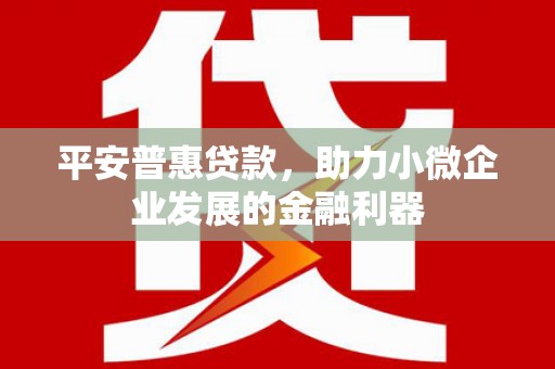 南芬平安普惠贷款，助力小微企业发展的金融利器